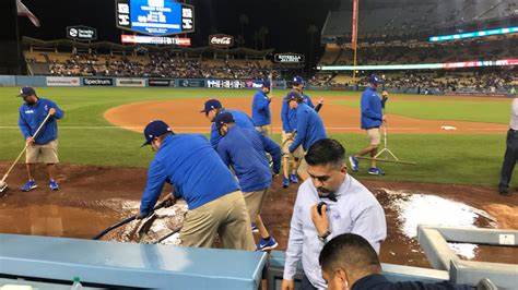 The Dodgers seem to be taking the developments in stride after the damage of Tropical Storm Hilary. (Photo: ABC7)